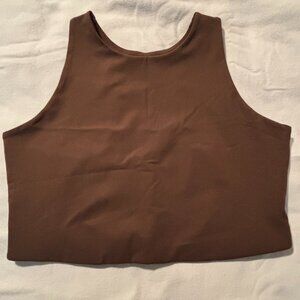 Girlfriend Collective Dylan Tank Bra in Café